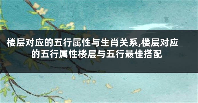 楼层对应的五行属性与生肖关系,楼层对应的五行属性楼层与五行最佳搭配
