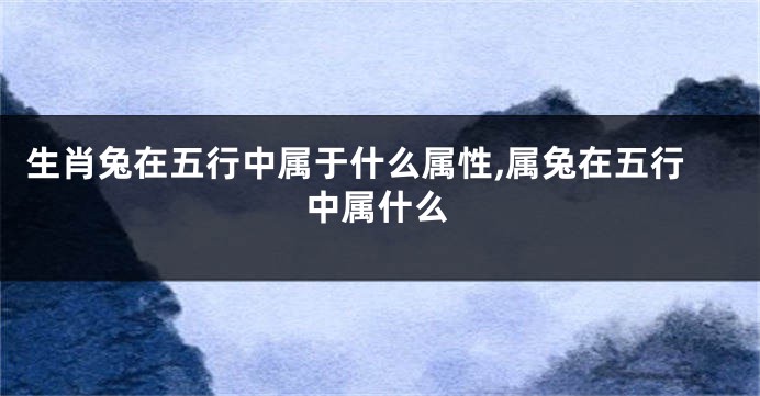 生肖兔在五行中属于什么属性,属兔在五行中属什么