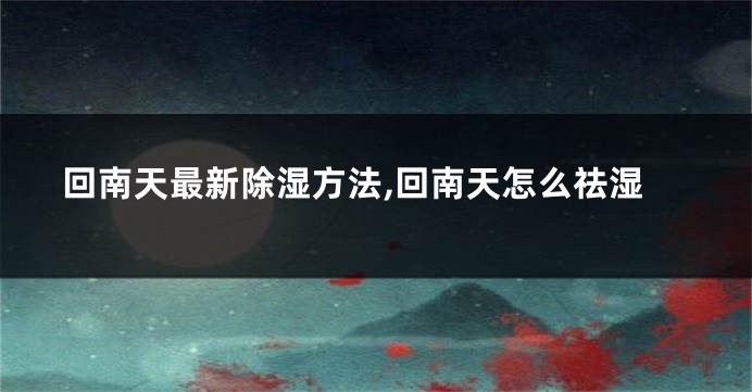 回南天最新除湿方法,回南天怎么祛湿