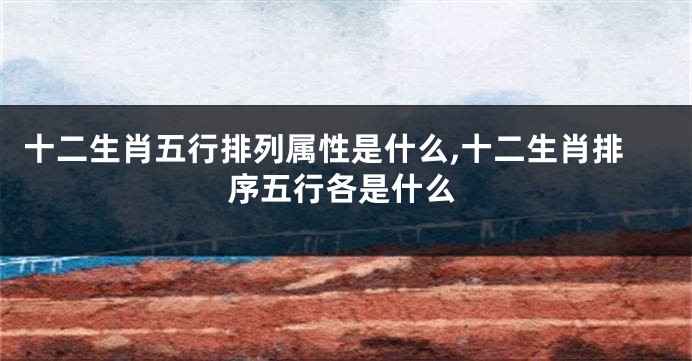 十二生肖五行排列属性是什么,十二生肖排序五行各是什么