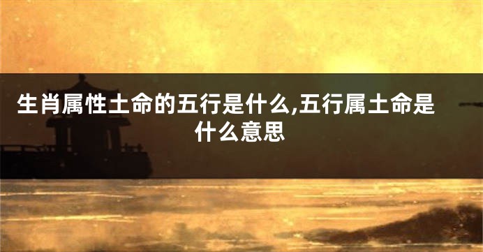 生肖属性土命的五行是什么,五行属土命是什么意思
