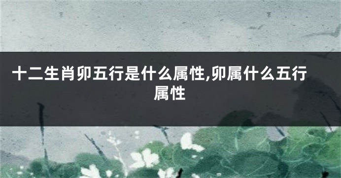 十二生肖卯五行是什么属性,卯属什么五行属性