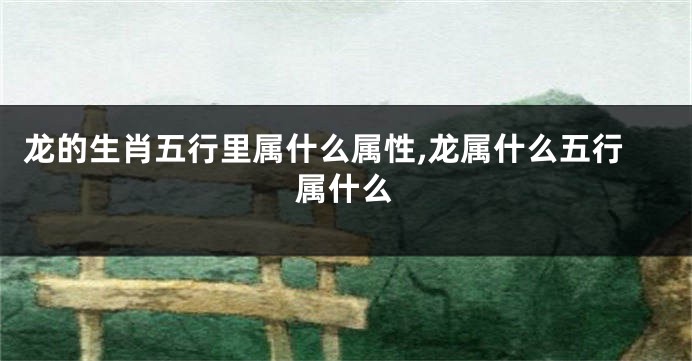 龙的生肖五行里属什么属性,龙属什么五行属什么