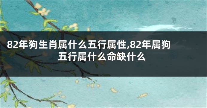 82年狗生肖属什么五行属性,82年属狗五行属什么命缺什么