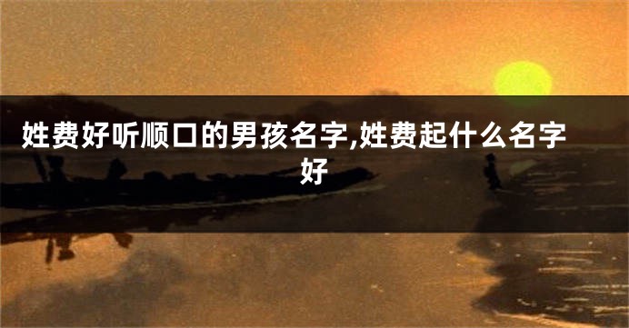 姓费好听顺口的男孩名字,姓费起什么名字好
