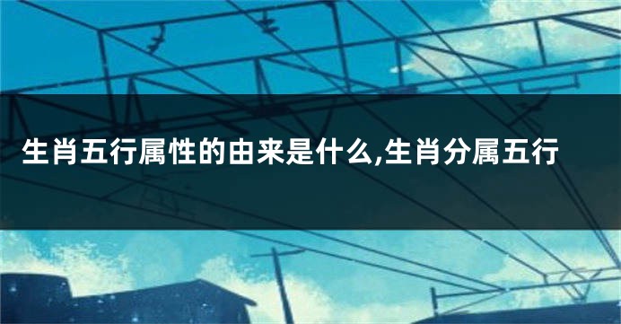 生肖五行属性的由来是什么,生肖分属五行