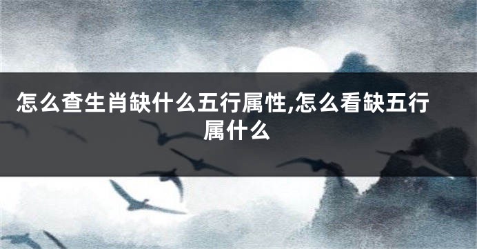 怎么查生肖缺什么五行属性,怎么看缺五行属什么