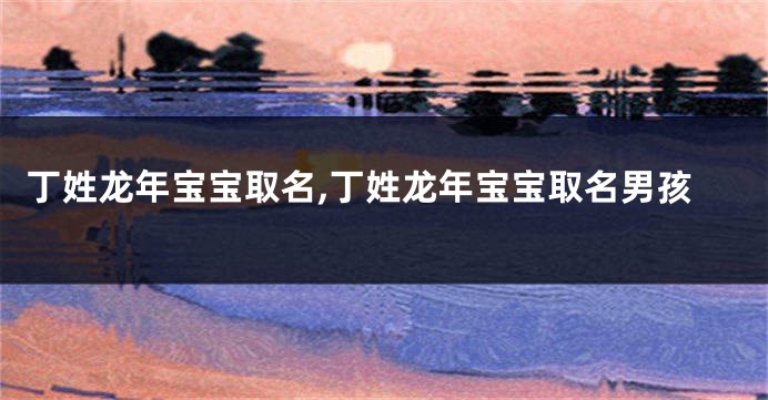 丁姓龙年宝宝取名,丁姓龙年宝宝取名男孩