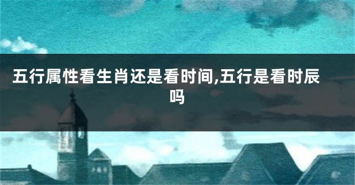 五行属性看生肖还是看时间,五行是看时辰吗