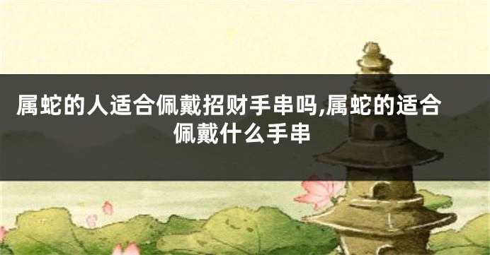 属蛇的人适合佩戴招财手串吗,属蛇的适合佩戴什么手串