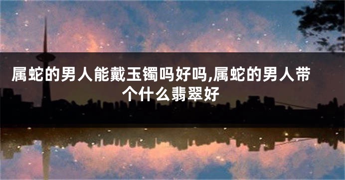 属蛇的男人能戴玉镯吗好吗,属蛇的男人带个什么翡翠好