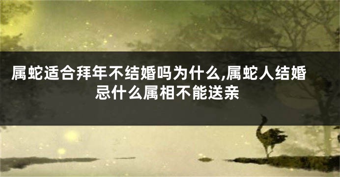 属蛇适合拜年不结婚吗为什么,属蛇人结婚忌什么属相不能送亲