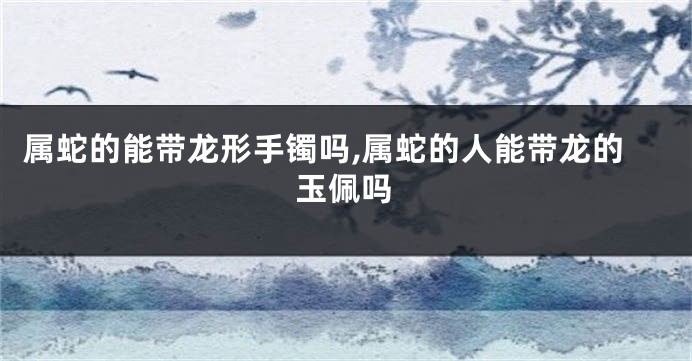 属蛇的能带龙形手镯吗,属蛇的人能带龙的玉佩吗