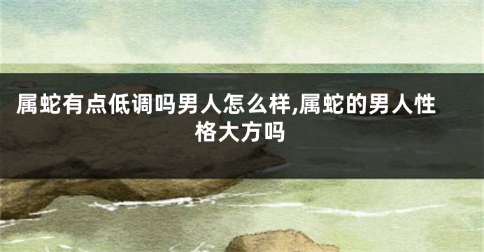 属蛇有点低调吗男人怎么样,属蛇的男人性格大方吗