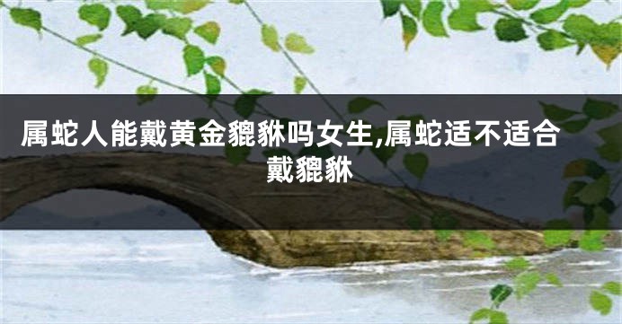属蛇人能戴黄金貔貅吗女生,属蛇适不适合戴貔貅