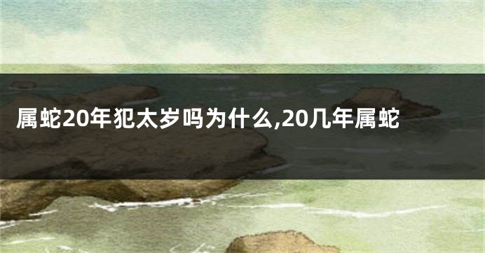 属蛇20年犯太岁吗为什么,20几年属蛇