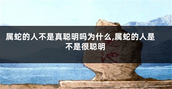 属蛇的人不是真聪明吗为什么,属蛇的人是不是很聪明
