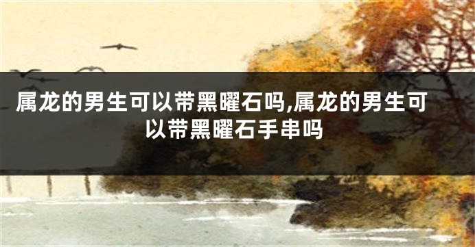 属龙的男生可以带黑曜石吗,属龙的男生可以带黑曜石手串吗