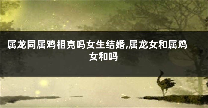 属龙同属鸡相克吗女生结婚,属龙女和属鸡女和吗