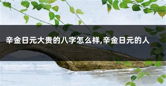 辛金日元大贵的八字怎么样,辛金日元的人