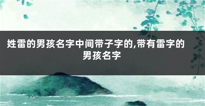 姓雷的男孩名字中间带子字的,带有雷字的男孩名字