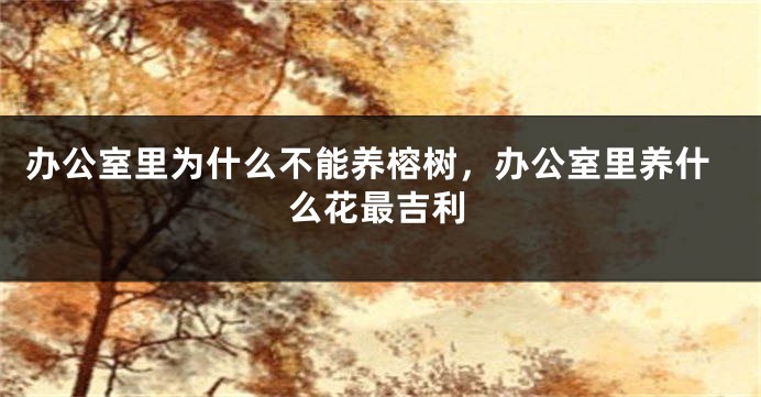 办公室里为什么不能养榕树，办公室里养什么花最吉利