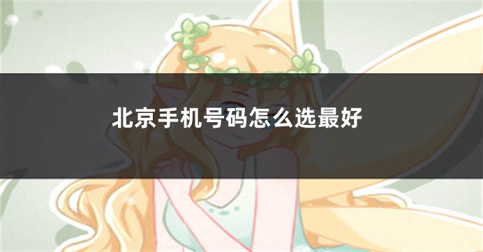 北京手机号码怎么选最好