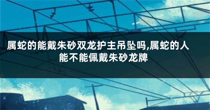 属蛇的能戴朱砂双龙护主吊坠吗,属蛇的人能不能佩戴朱砂龙牌