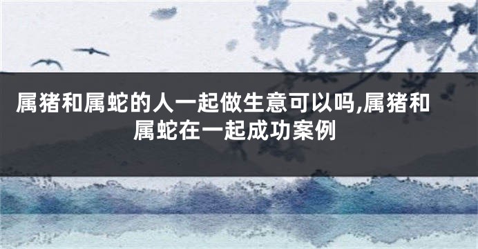 属猪和属蛇的人一起做生意可以吗,属猪和属蛇在一起成功案例