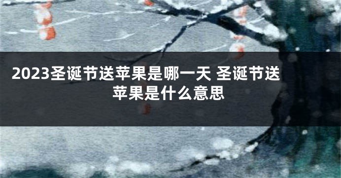 2023圣诞节送苹果是哪一天 圣诞节送苹果是什么意思
