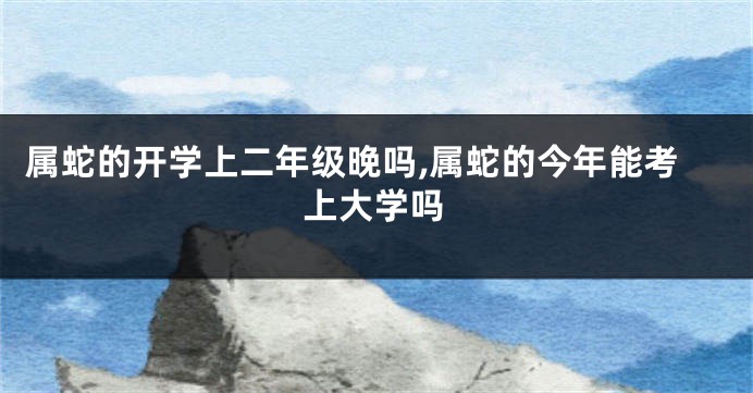 属蛇的开学上二年级晚吗,属蛇的今年能考上大学吗