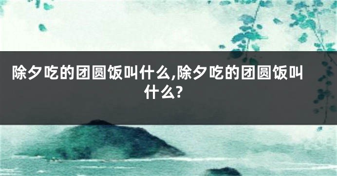 除夕吃的团圆饭叫什么,除夕吃的团圆饭叫什么?