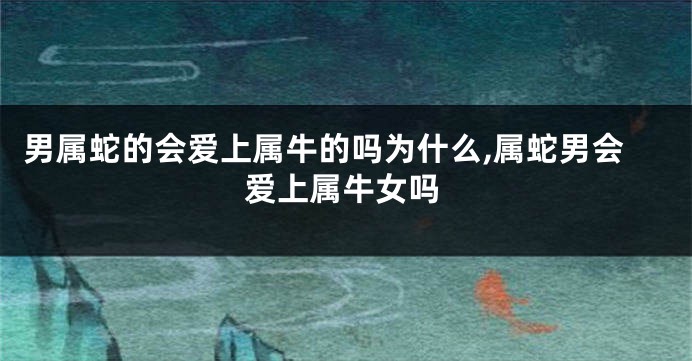 男属蛇的会爱上属牛的吗为什么,属蛇男会爱上属牛女吗