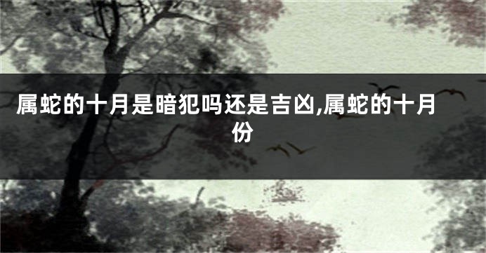 属蛇的十月是暗犯吗还是吉凶,属蛇的十月份