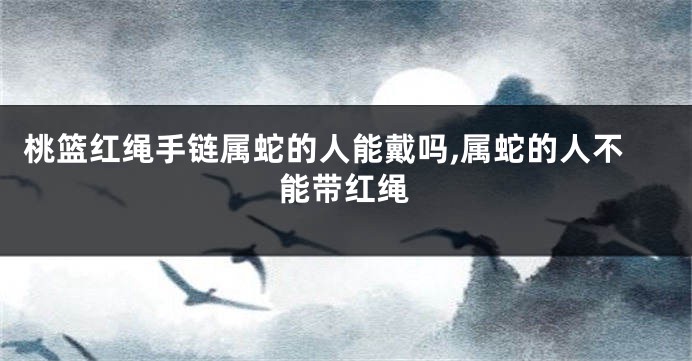 桃篮红绳手链属蛇的人能戴吗,属蛇的人不能带红绳