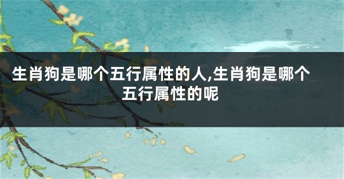 生肖狗是哪个五行属性的人,生肖狗是哪个五行属性的呢