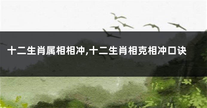 十二生肖属相相冲,十二生肖相克相冲口诀