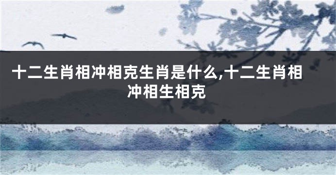 十二生肖相冲相克生肖是什么,十二生肖相冲相生相克