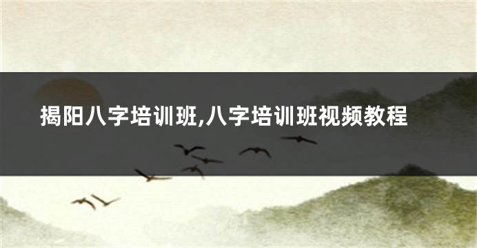 揭阳八字培训班,八字培训班视频教程