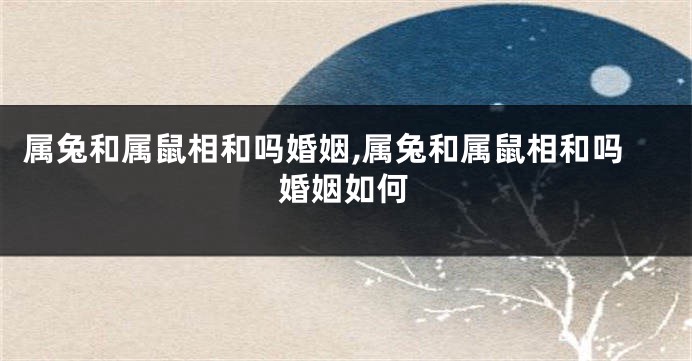 属兔和属鼠相和吗婚姻,属兔和属鼠相和吗婚姻如何
