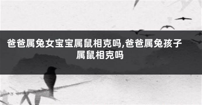 爸爸属兔女宝宝属鼠相克吗,爸爸属兔孩子属鼠相克吗