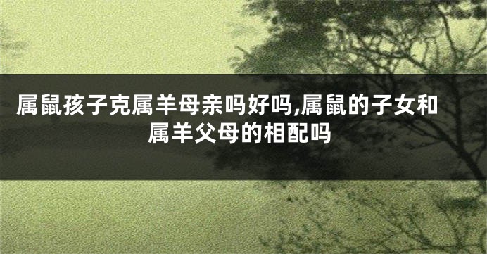 属鼠孩子克属羊母亲吗好吗,属鼠的子女和属羊父母的相配吗