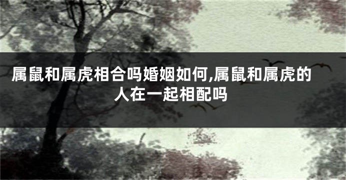 属鼠和属虎相合吗婚姻如何,属鼠和属虎的人在一起相配吗
