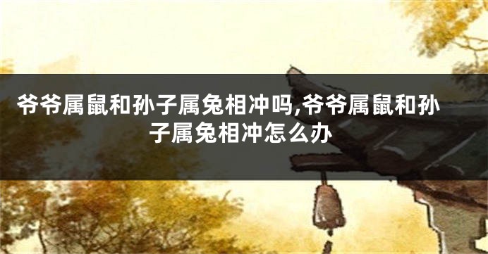 爷爷属鼠和孙子属兔相冲吗,爷爷属鼠和孙子属兔相冲怎么办