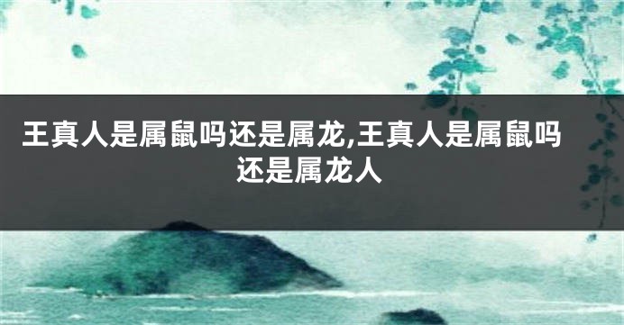 王真人是属鼠吗还是属龙,王真人是属鼠吗还是属龙人