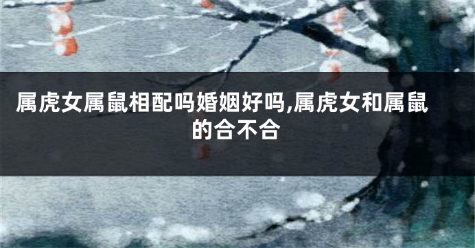 属虎女属鼠相配吗婚姻好吗,属虎女和属鼠的合不合