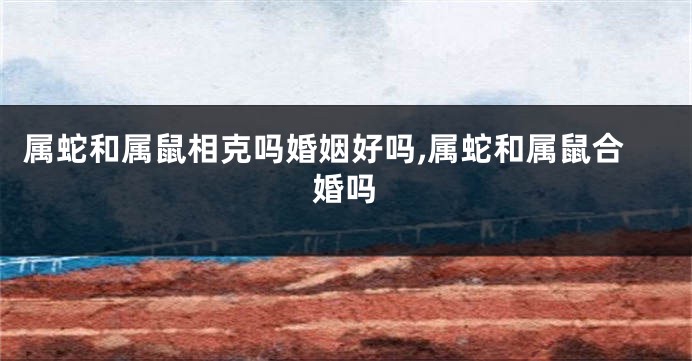属蛇和属鼠相克吗婚姻好吗,属蛇和属鼠合婚吗