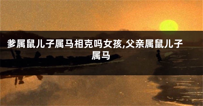 爹属鼠儿子属马相克吗女孩,父亲属鼠儿子属马