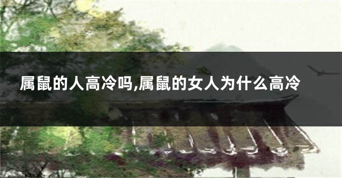 属鼠的人高冷吗,属鼠的女人为什么高冷