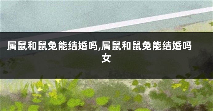 属鼠和鼠兔能结婚吗,属鼠和鼠兔能结婚吗女